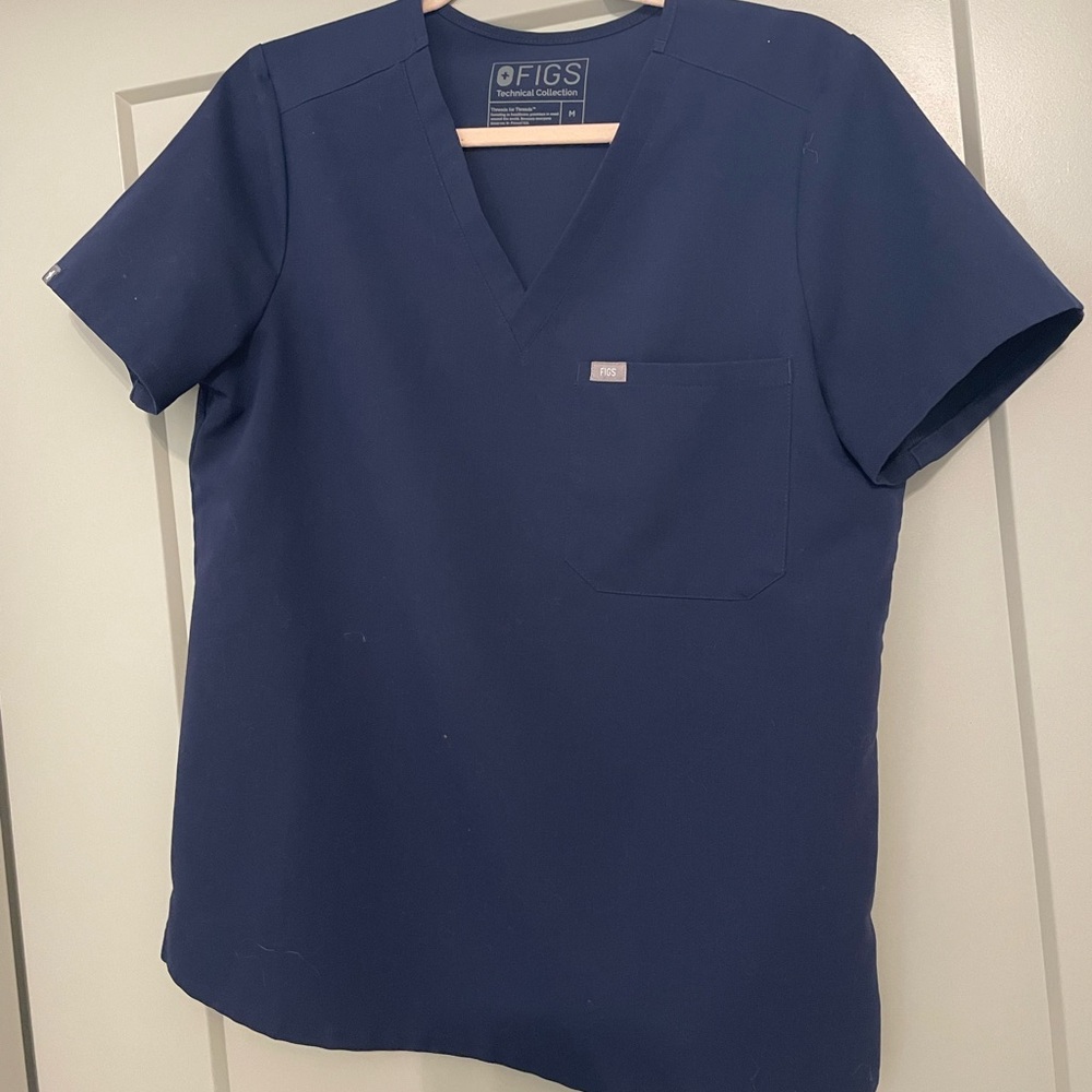 Figs Women's Deep Blue Short Sleeve Top